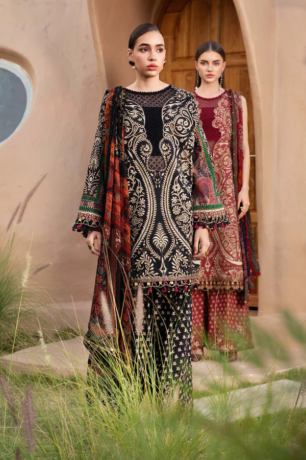 3 Piece Unstitched Embroidered Lawn Suit 002B