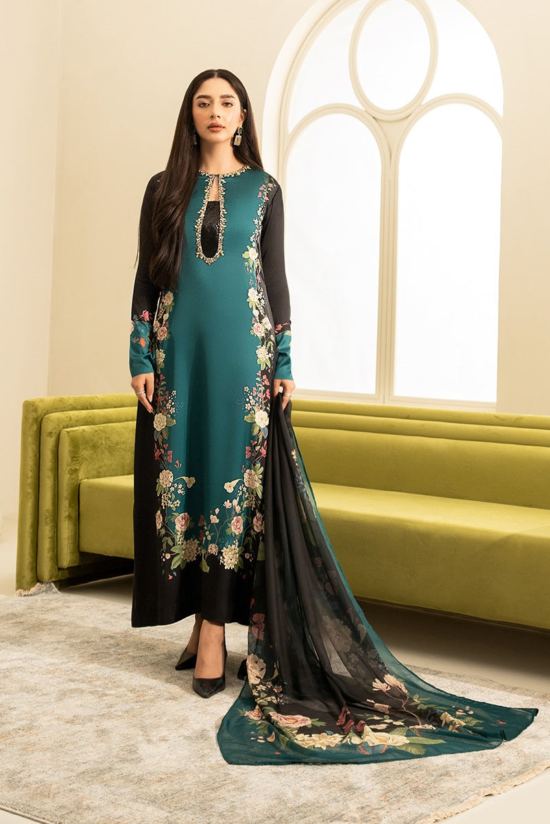 Silk Hand Embroidered Collection Sapphire 010S