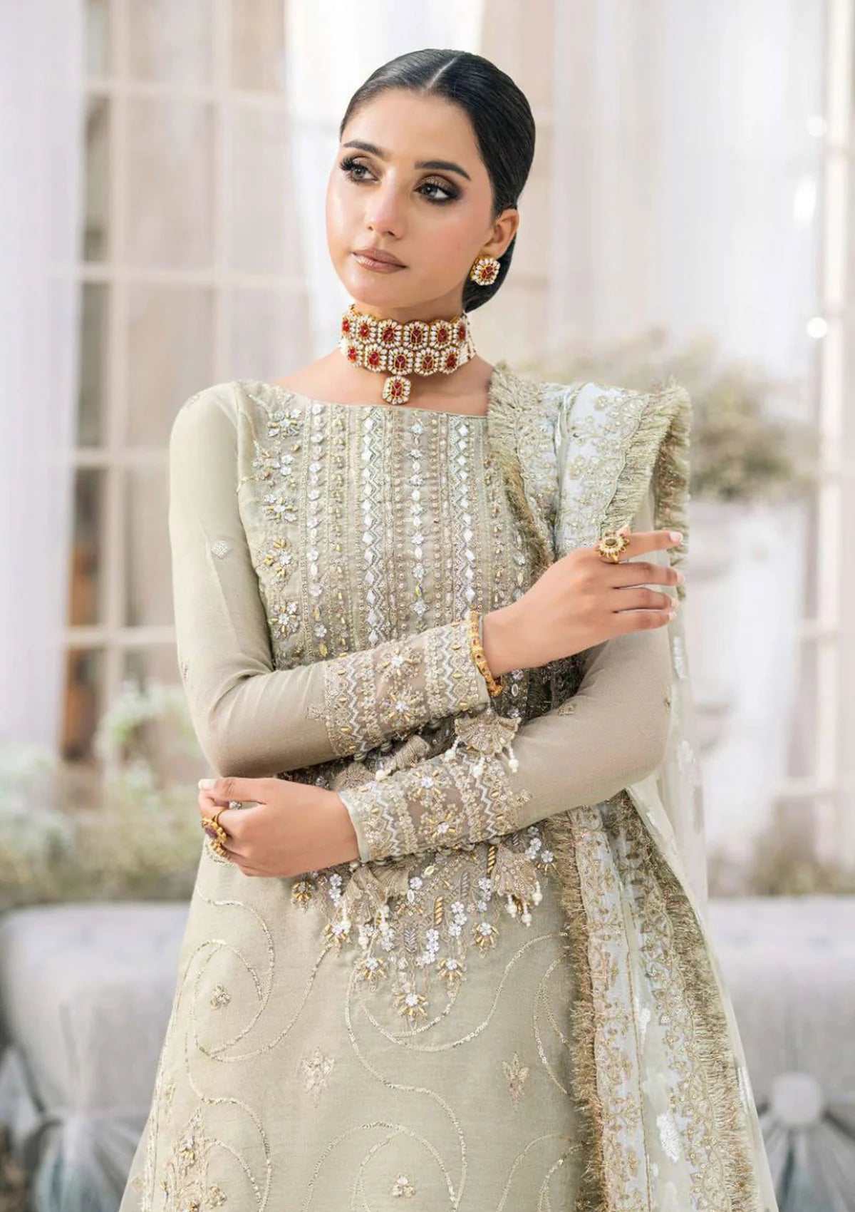 UnStitched partywear/wedding dress - LadiesKurtasuae 
