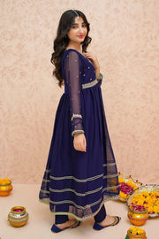 Festive Chiffon Blue Outfit -