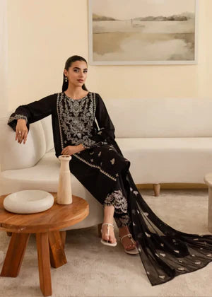 3PC EMBROIDERED LAWN DRESS- 009B
