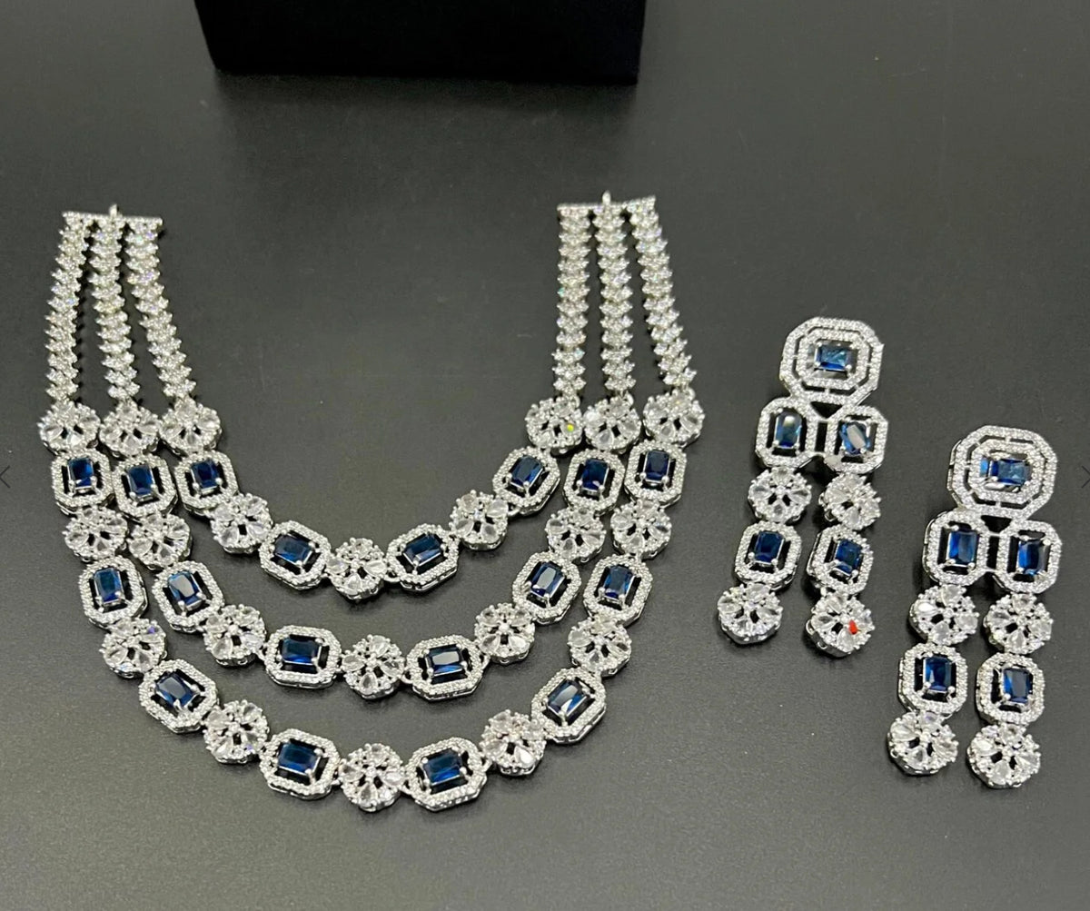 American diamond set with real stone - LadiesKurtasuae 