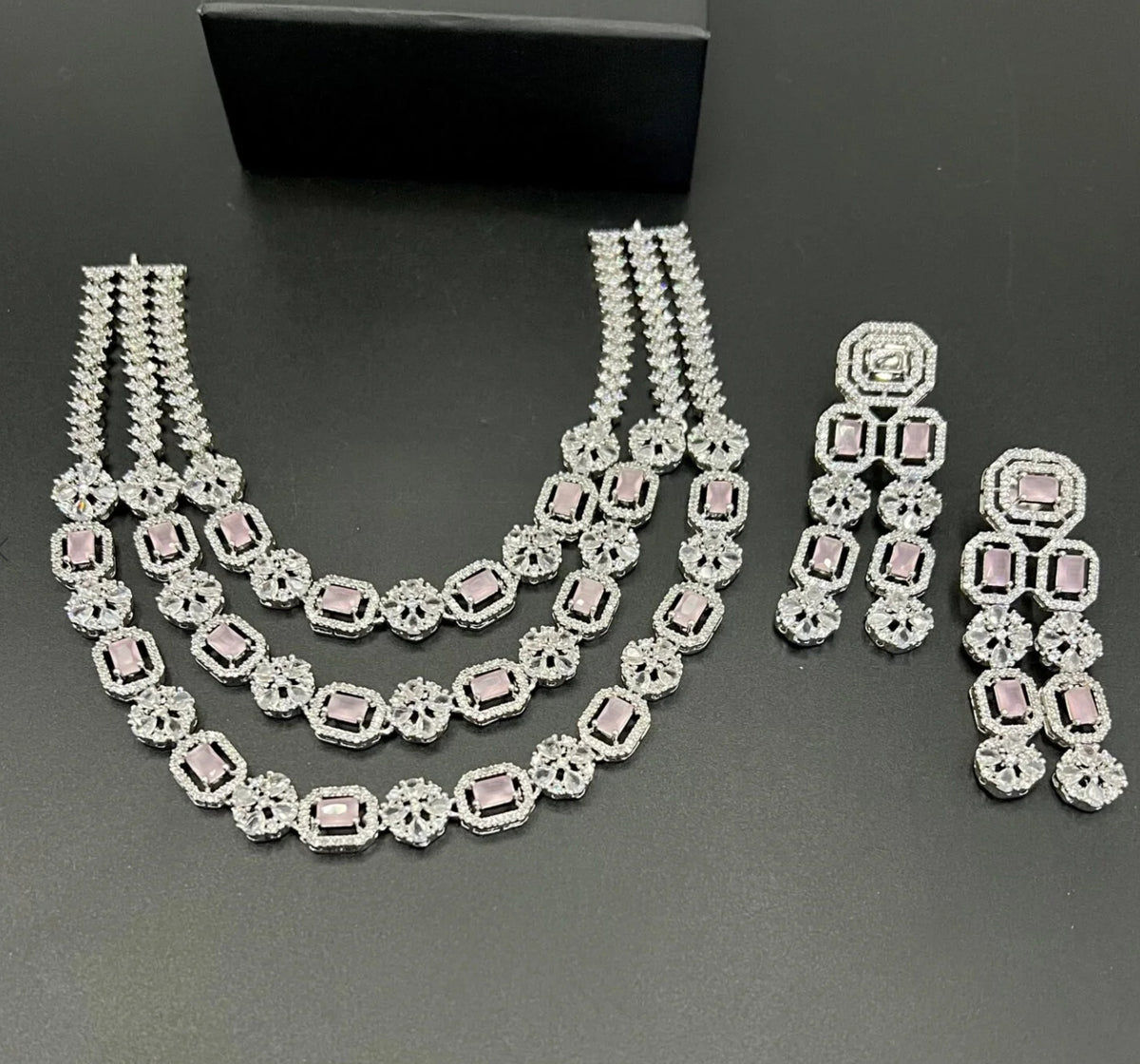 American diamond set with real stone - LadiesKurtasuae 