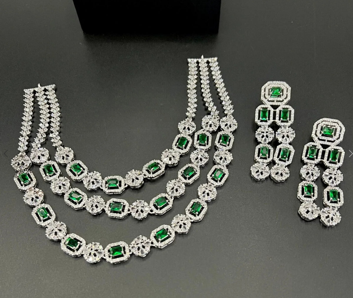 American diamond set with real stone - LadiesKurtasuae 