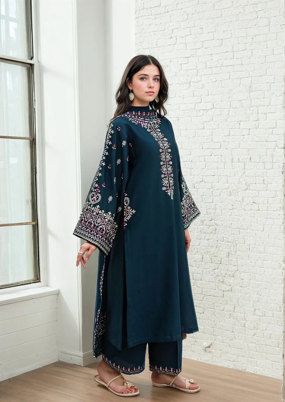 Embroidered - Cotton Lawn - 3pcs 007S