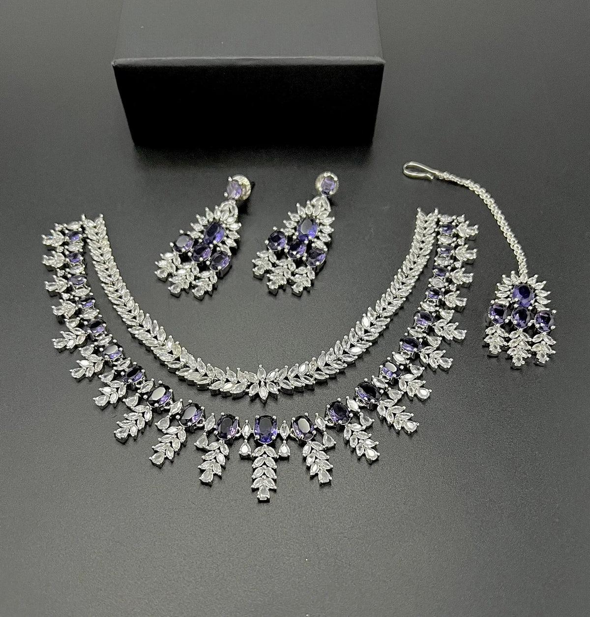 Double patti set American diamond - LadiesKurtasuae 