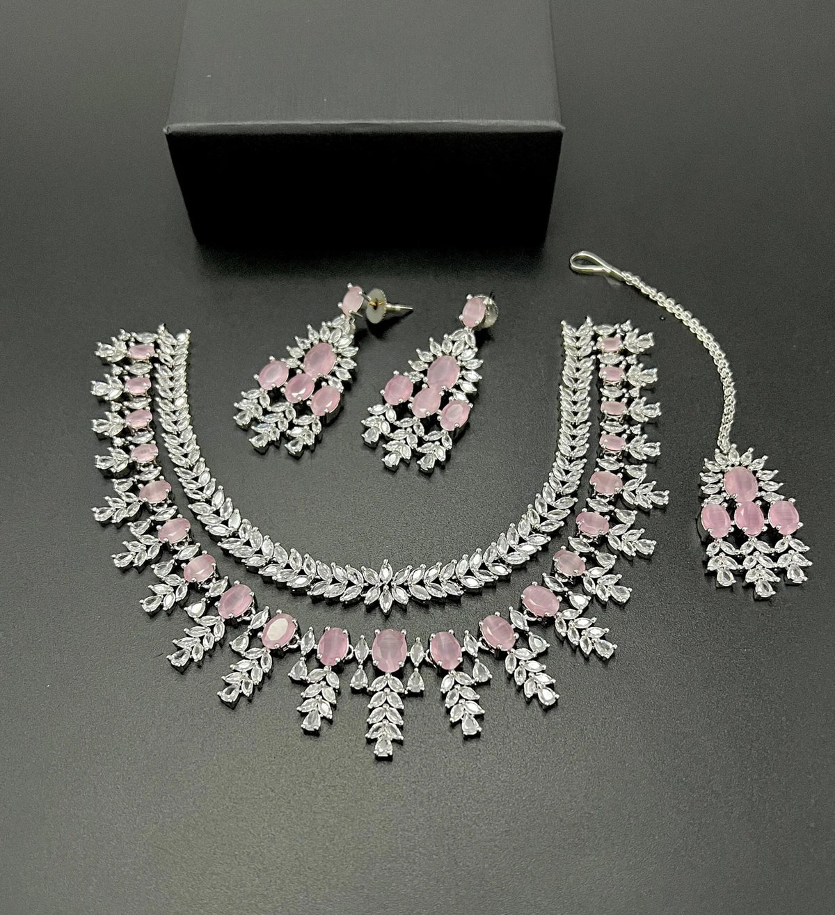 Double patti set American diamond - LadiesKurtasuae 